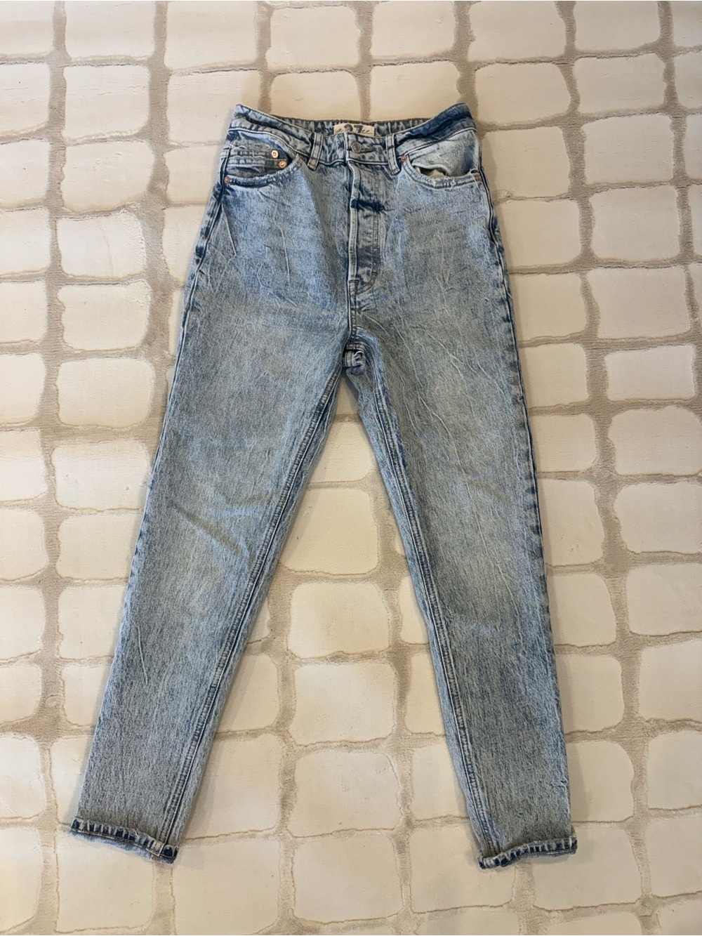 Free People We The Free Light Blue Washed High-Rise Jeans